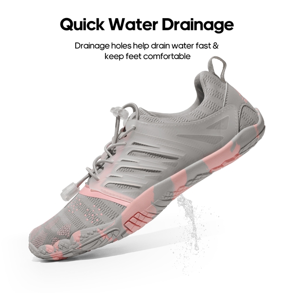 Women's Quick Dry Swim Diving Water Shoes - LIGHT GREY-PEACH - 3